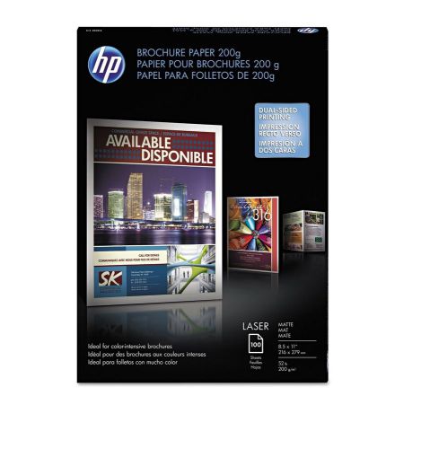 HP Laser Matte Brochure Paper 52 lb 8-1/2 x 11 White 100 Sheets HEWQ8824A