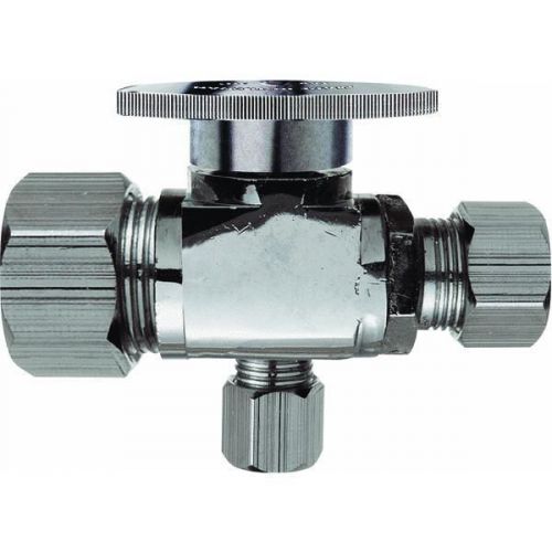Plumb pak 456321 o.d.xo.d.xo.d. quarter turn 3-way valve 5/8&#034; x 3/8&#034; x 3/8&#034; chro for sale