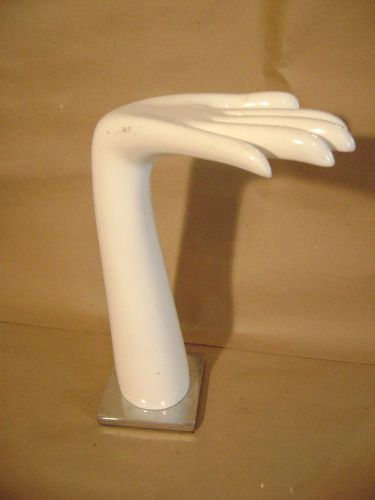 Large 12&#034; Ceramic Mannequin Hand Store Display on Metal Base