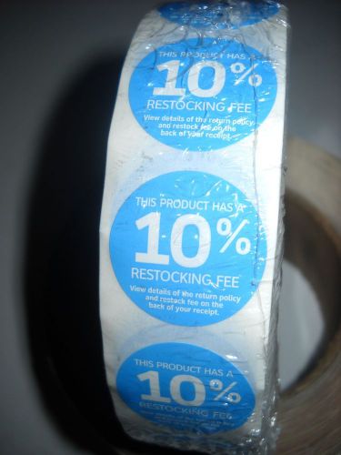 Price labels 10% retsock fee  retail business price stickers thick roll new