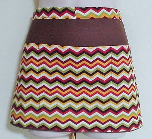 6828 Hand Made waitress half  APRON,3 pockets, chevrons
