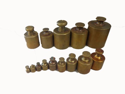 Lot of brass calibration weights from 1lb to 1/16 for sale