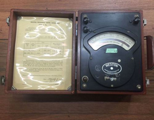 Weston Type 2 Analog Frequency Meter with Wooden Enclosure (339) No.1156