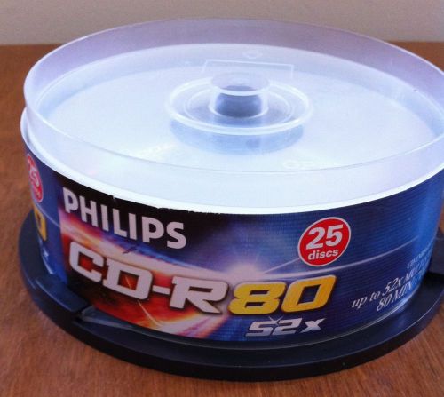 Philips CD-R80 Disks 700MB / 80 min Up to 52X - 24 Unused Pieces w/Case