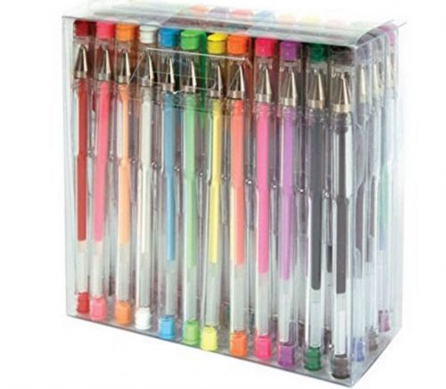 48 Gel Pen Set, Includes  glitter, neon, metallic, swirl and two black gel pens