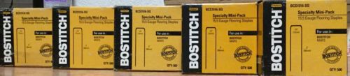 5 Boxes Of Stanley Bostitch 2&#034; X 1/2&#034; 15.5 Gauge Flooring Staples ~ Qty. 500 ea.