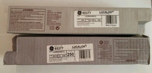 NIB GE #85377 Lucalox  High Pressure Sodium Bulbs LU250/H/ECO (Lot of 2)