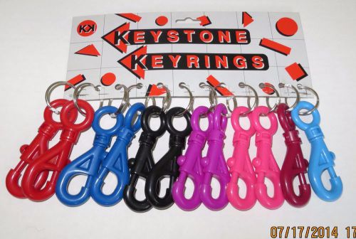 Keystone #01070  Plastic Bolt Key Holder Sturdy Key Ring - Assorted Colors