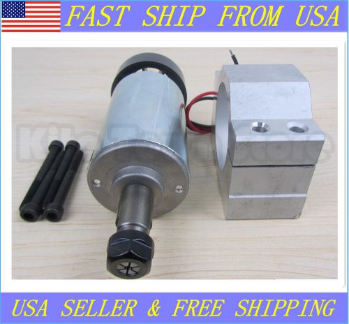 DC 12-48v CNC 300W Air cool Spindle Motor with Mount bracket ER11 US Seller