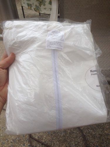 5 Disposable WHITE Tyvek Style Coverall Suit Zip Front Straight Size XL