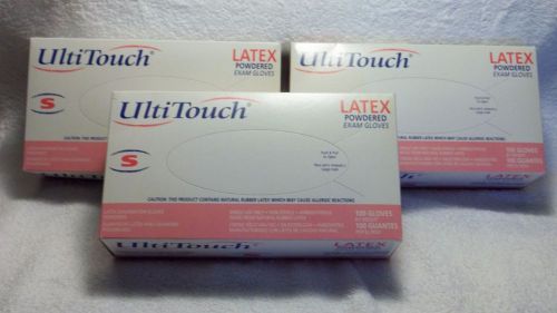 UltiTouch Latex Examination Gloves-Powered-Size Small-100 Ct-. PRICE FOR 3 BOXES