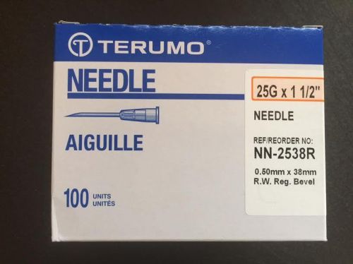 Terumo 25Gx1 1/2&#034; needle-Box of 100