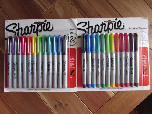 SHARPIE Ultra Fine and Fine 12 Marker Sets.24 Markers Total.