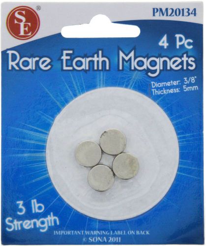 Rare Earth Magnet 3 Lbs 3/8 Inch by 5 mm 4 Piece