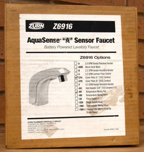 Zurn AquaSense Sensor automatic Faucet battery Z6916-CP4-MT lavatory Chrome