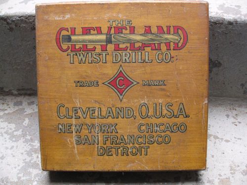 cleveland drill bits taper shank bits antique wooden box century morse taper