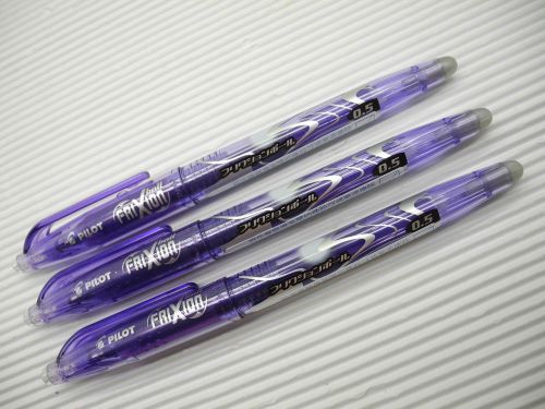 (3 pens) pilot  frixion erasable 0.5mm roller ball pen violet (japan) for sale