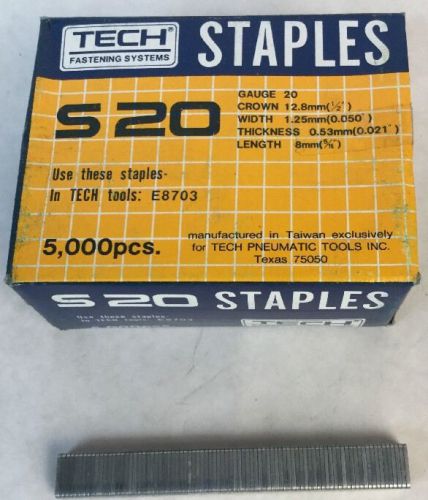Tech Fastening Systems S20 5/16&#034; Staples, 5,000-Pack 1/2&#034; Crown 1866WTK.10B
