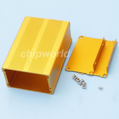 110*76*46mm Golden PCB Instrument Shell Fixable Aluminum Box DIY