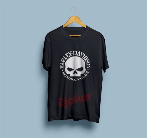 New !!! Harley Davidson Skull Motorcycle Logo Men&#039;s Black T Shirt Size S to 3XL