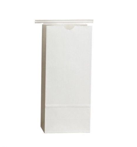 100 / pack - 1/2 lb. white paper coffee bakery bag tin tie reclosable for sale