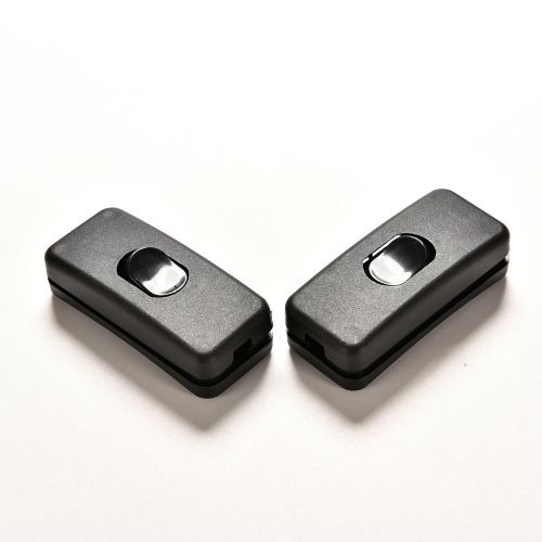 2 pcs AC 250V/125V 2A Black Plastic ON/OFF Button In Line Cord Switches CE10 7HK
