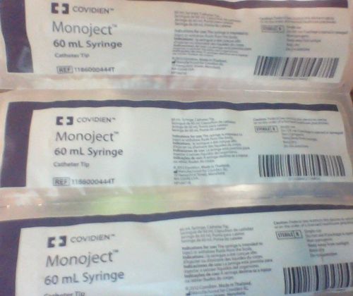 Lot of 10 - Covidien Monoject 60 mL Disposable Syringes Catheter Tip 1186000444