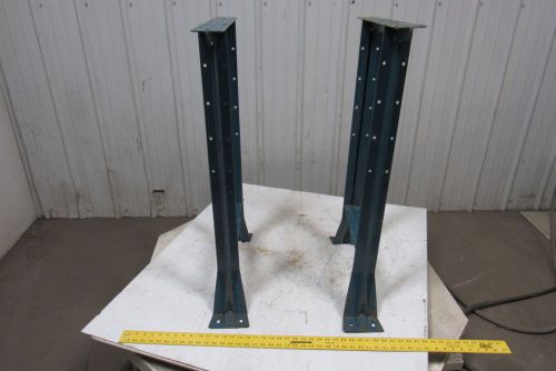 Vintage Industrial Steel Shop Table Legs Workbench Legs 36-1/4&#034; Tall Lot of 2