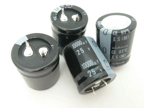 4-Pack 10000UF 25V Nichicon Aluminum Electrolytic Capacitors LLS1E103MELA