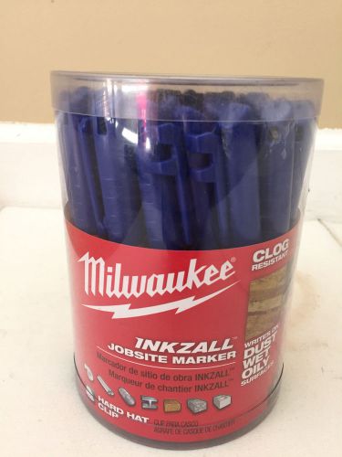 NEW 36 Pack Milwaukee Inkzall Jobsite Marker # 48-22-3180 Blue Fine Point