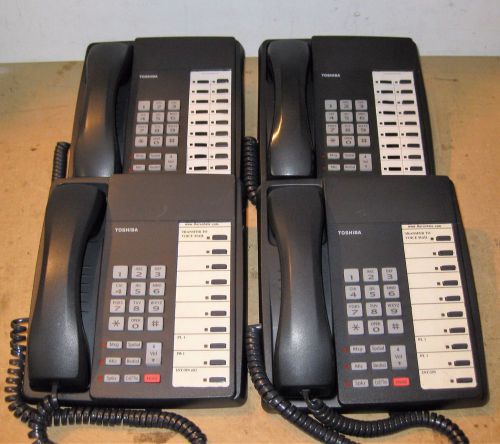 Lot of 4 Toshiba DKT3010-S Digital Business Telephones + Handsets