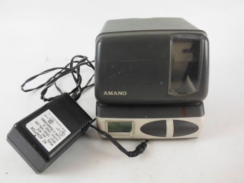 Amano pix-21 time clock and ac adaptor for sale