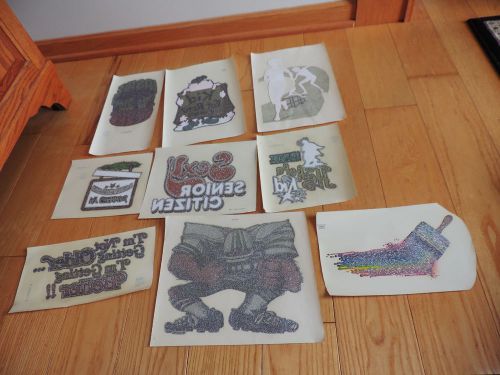 9 old iron on t shirt transfers terrific kid,painting,sexy senior,track,football for sale