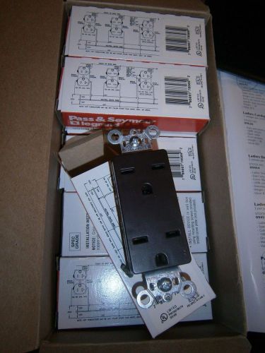 Lot of 8 pass &amp; seymour duplex receptacle outlet brown 26652 15a 250v new for sale