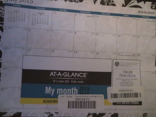AT-A-GLANCE Mini Monthly Desk Pad Calendar, Madrid Design, Academic Year, 12 ...