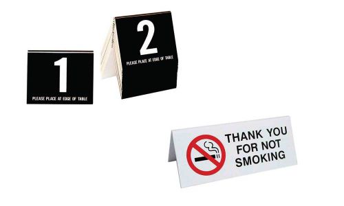 Plastic Table Numbers 1-20 and (10) No Smoking Signs, Tent Style, Free Shipping