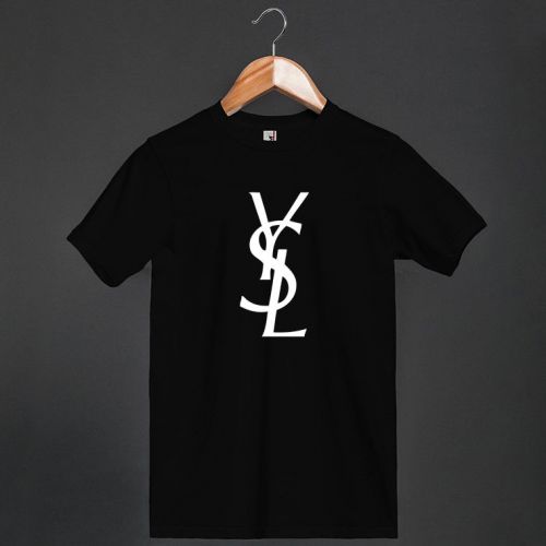 New !!! YSL Yves Saint Laurent Logo Men&#039;s Black T Shirt Size S to 3XL