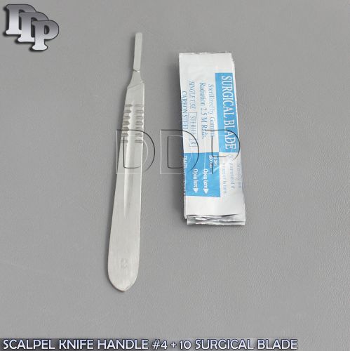 1 STAINLESS STEEL SCALPEL KNIFE HANDLE #4 + 10 STERILE SURGICAL BLADE #23