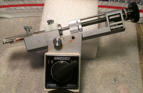 Narishige IM-6 Microinjector on magnetic base with 0.8 ml syringe instaled