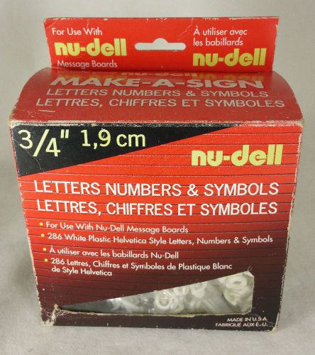 Nu-Dell Make-A-Sign Letters + Numbers + Symbols Assortment 3/4&#034; Plastic FREE S/H