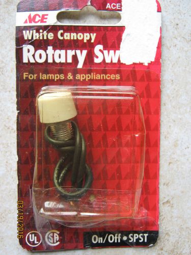 Ace White Canopy Rotary Switch Lamps Appliances On Off Round NOS