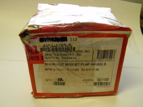 Superior abrasives mounted flap wheels 2.5 x 1 x 1/4-20   box of 12 10192 for sale