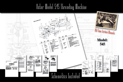 Oster model 545 threading machine service manual parts lists schematics for sale