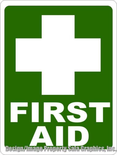First Aid Sign. 9x12. Show Location of Safety Medical Supplies at Business