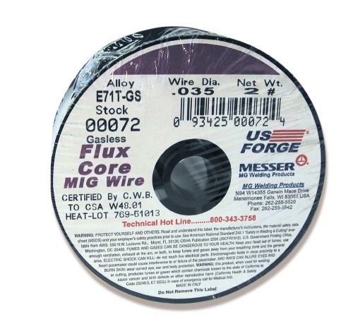 Us forge welding flux-cored mig wire .035 2-pound spool 00072 2 rolls for sale