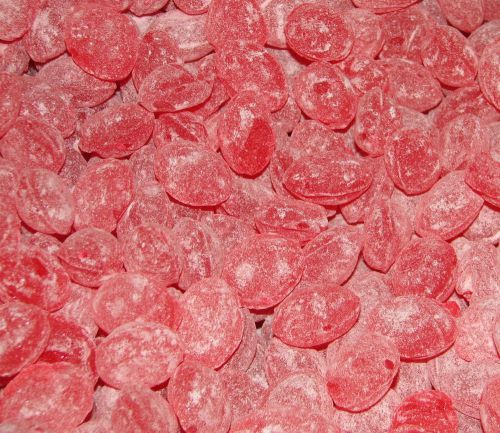 Wild Cherry Drops Sanded Claeys 1/2 pound bulk bag approx 48 pieces hard candy