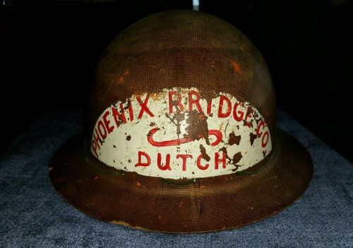 Vintage phoenix bridge company full brim hard hat fiberglass - htf rare 1942 msa for sale