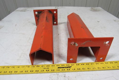 Hd 18-1/4&#034; tall 4 bolt pallet rack frame protector orange teardrop lot of 2 for sale