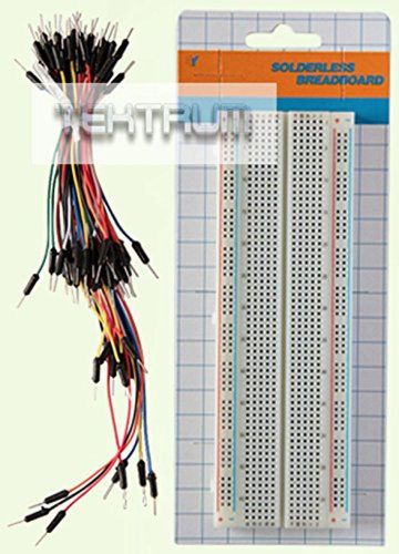 Tektrum solderless 830 tie-points experiment plug-in breadboard kit with jump... for sale