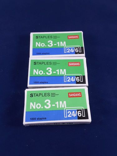 3 Boxes Staples Pins No.3-1M Staples 24/6 Stapler Pins 1000 Office Stationery